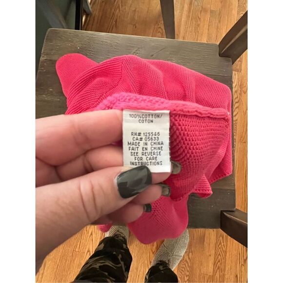 Habitat Pink Cotton Open Front Cardigan Sweater sz L NWOT - Picture 7 of 7